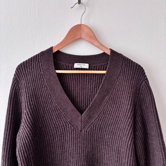 Aritzia Babaton Roger Merino Wool Relaxed V-Neck Sweater - Picture 3 of 6